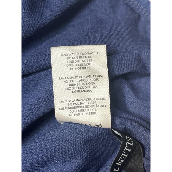 Ellen Tracy One Piece Swimsuit Navy Sz 14 Ruching Beach Coastal Resort Wear - Picture 5 of 10